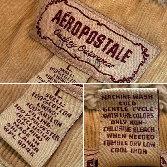 VTG 00s Aéropostale corduroy utility jacket w/ faux shearling accents! SOFT! - Picture 2 of 8